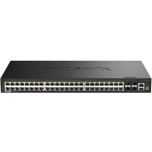 D-Link DGS-1530-52P 52-Port L2 Stackable Managed fanless PoE Switch, 48x Gigabit PoE, 4x 10G SFP+ Ports, zero touch provisioning